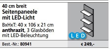 Fackelmann KARA Wandregal / Paneel mit LED, NEU in Eberhardzell