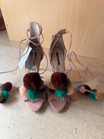 Sandalen rosa bunt Pompons neu Zara Gr. 36 Schnürung Bayern - Gunzenhausen Vorschau