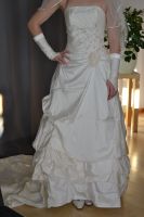 Brautkleid, Schleppe, schulterfrei, creme, Gr.36-38 Niedersachsen - Vastorf Vorschau