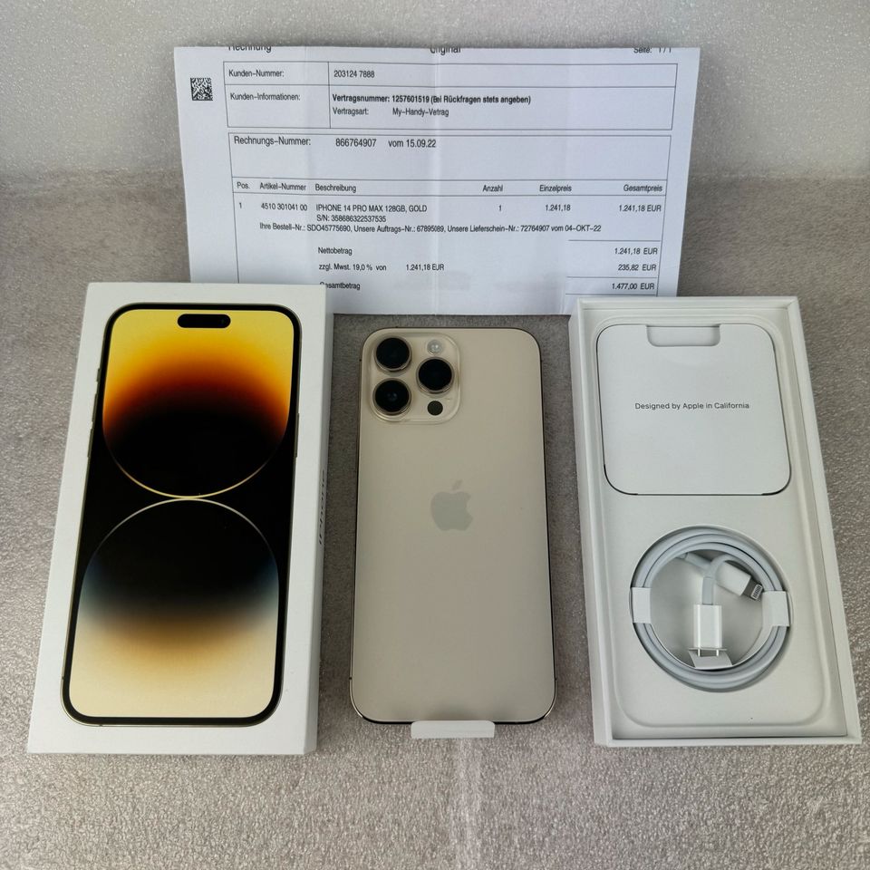 ⭐️TOP⭐️ Apple iPhone 14 Pro Max - 128GB - Gold (Ohne Simlock) in Ettlingen