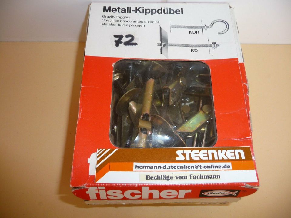 FISCHER-KU.-Dübel S10 R70,mit Sechskantschraube 6/70,gelb chrom., in Ritterhude