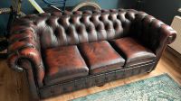 Chesterfield 3-Sitzer Echtleder Sofa / Couch rot / braun Sachsen-Anhalt - Eisleben Vorschau