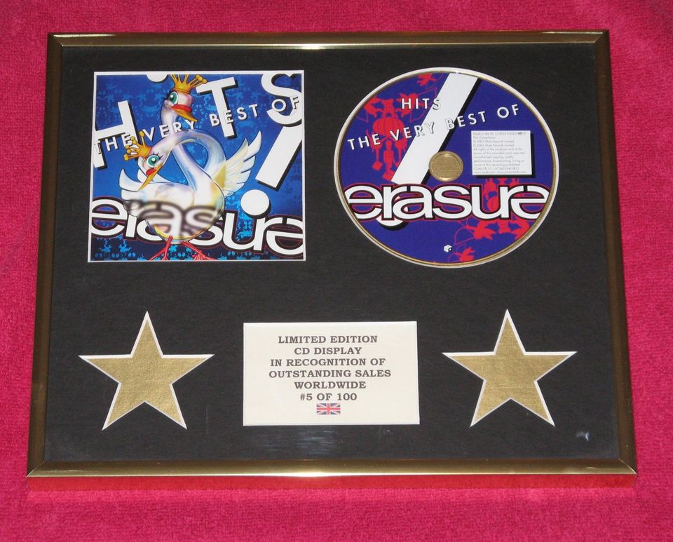 Erasure Hits Very Best Of Gold CD Display Award Limited Edition in Sulzbach a. Main
