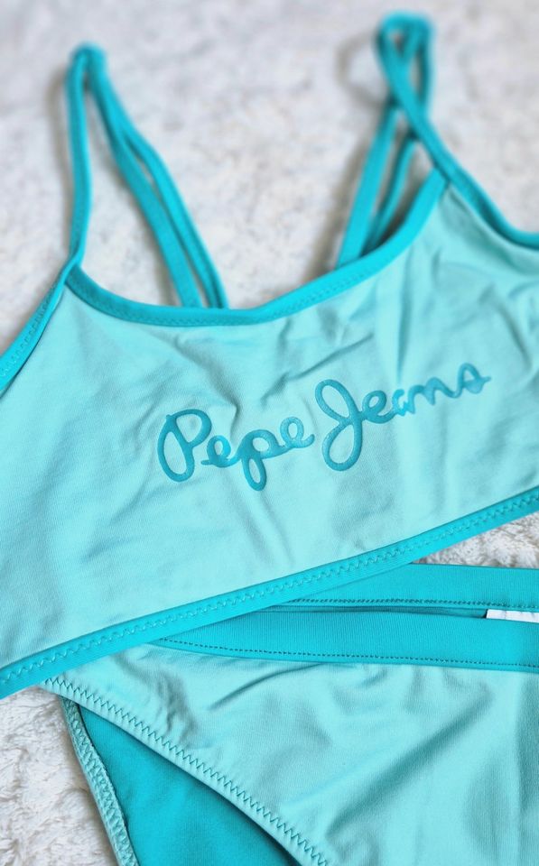 PEPE JEANS Bikini ❤️ Gr.12 146 Türkis Badeanzug Mädchen in Mauritz