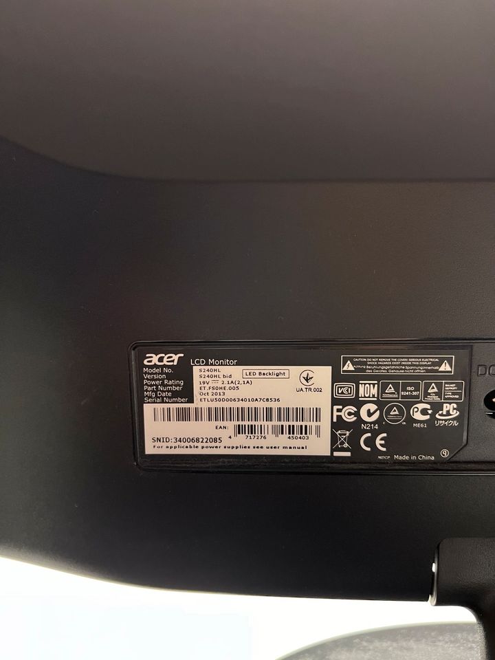Acer S240HL 24“ Monitor in Stockelsdorf