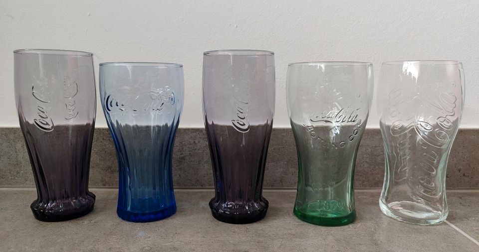 5x Coca-Cola Glas Light Zero Pepsi Fritz Afri Sinalco in Linz am Rhein