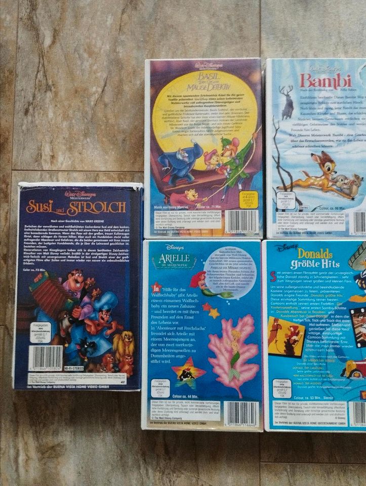 Walt Disney VHS, Arielle, Bambi, Dornröschen Susi und Strolch in Weißenburg in Bayern