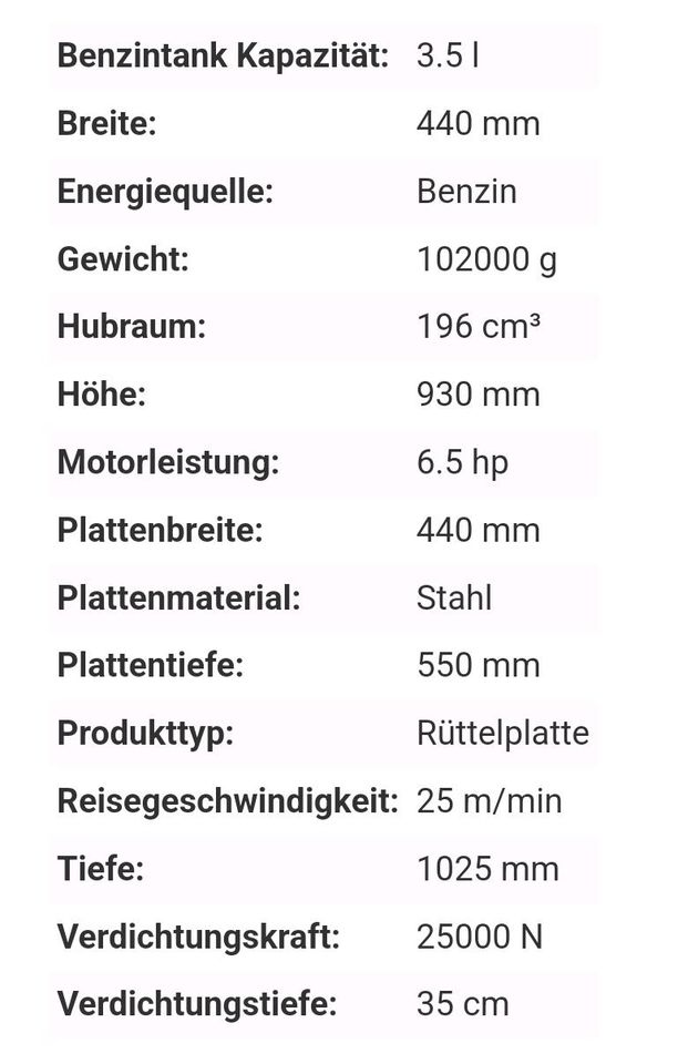 Rüttelplatte mit Gummimatte in Kausen