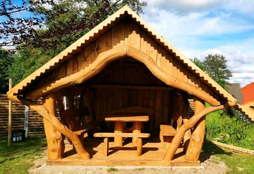 Gartenpavillon 3,5 Meter lang, Holzpavillon, Gartenhaus, Hütte in Aurach