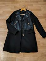 Mantel von Zara in schwarz mit Leder Bayern - Landshut Vorschau