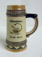 kleiner Bierkrug Sternzeichen Skorpion Handgefertigt Steingut Sachsen - Leippe-Torno Vorschau
