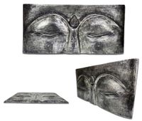 Buddha Relief Wandbild Augen 78x40x4 cm Holz Silber Nordrhein-Westfalen - Hüllhorst Vorschau