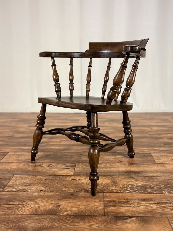 Antik Windsor Stuhl Englischer Captain Chair Sessel Holz in Hüllhorst