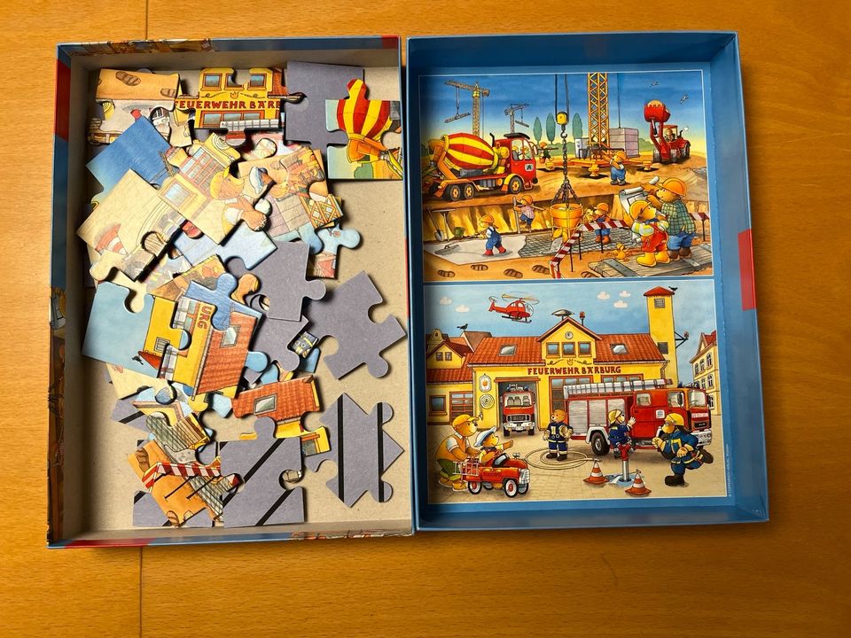 Kinder Puzzle Hase Feuerwehr Weltkarte Baustelle alle vollständig in Vlotho