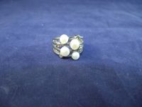 Schöner Silberring mit 4 Perlen und 4 Edelsteinen, 20. Jh. Saarland - Wadern Vorschau