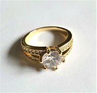 Edelstein-Solitairring ~ 2 ct.! 18K-Hartvergoldung, Gr.8 - NEU! Bayern - Wurmannsquick Vorschau