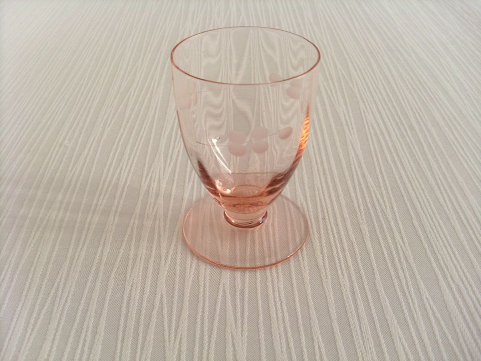 Vintage 6 teiliges Saftset Rosalin Glas Krug Gläser in Rodalben