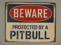 Warnschild Pitbull Achtung Hund Hinweisschild Deko Bissig Krummhörn - Greetsiel Vorschau