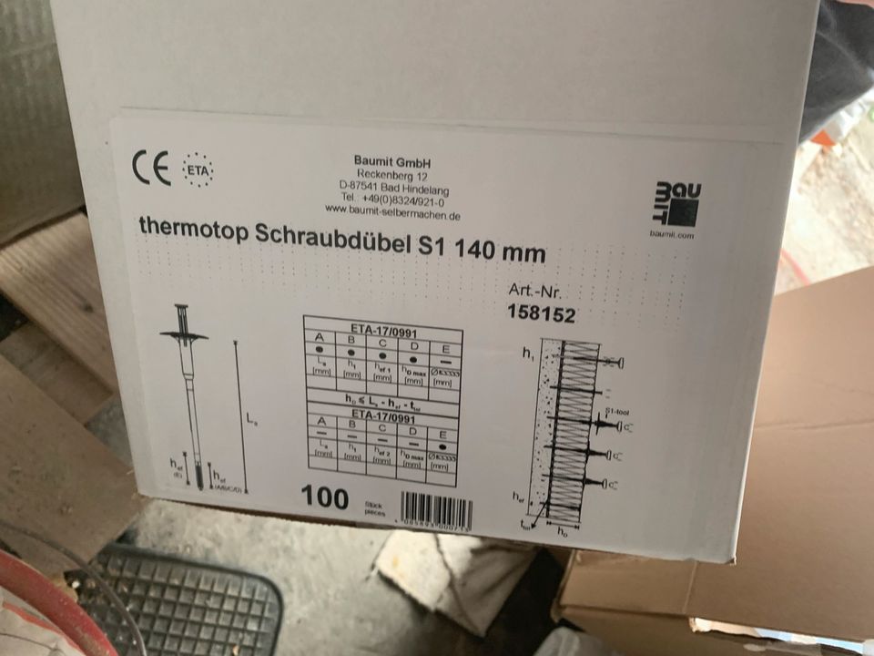 50+ S1 Thermostop Schraubdübel 140 mm und 90mm Dübelteller in Notzingen