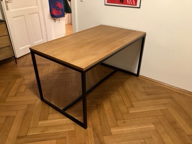 Massivholz Esstisch Eiche Industrial Stil handgefertigt 140x80cm in München