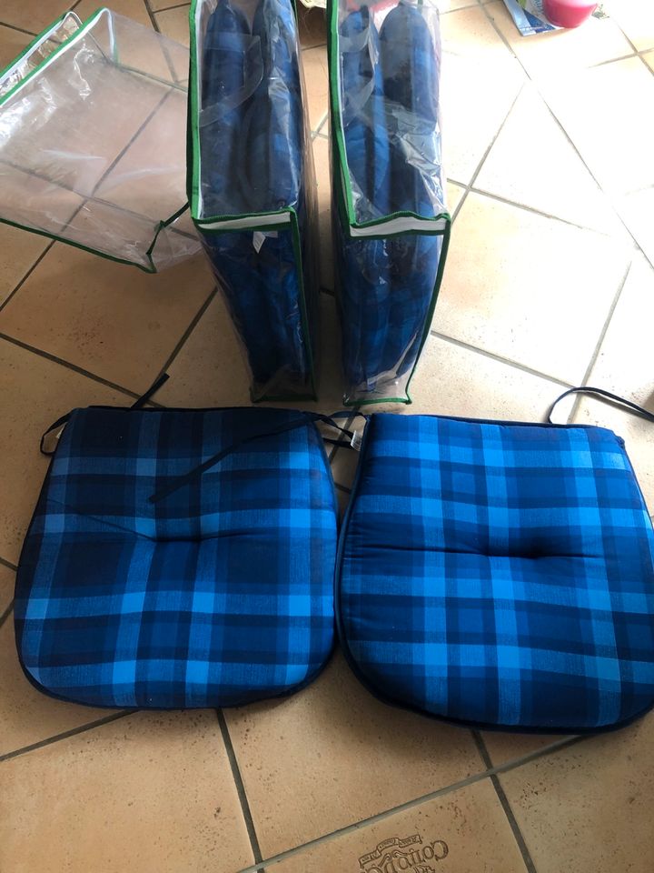 Doppelpack Sitzkissen Sitzpolster blau neu in Sachsenkam