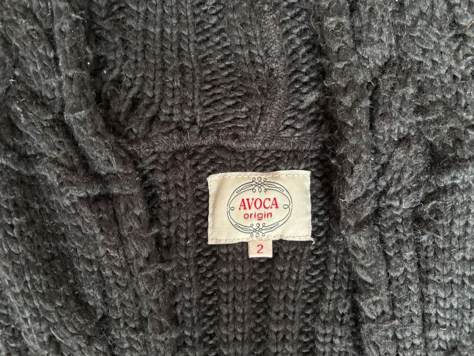 Schwarze lange Jacke Strickmantel Größe 2/ 38 Kapuze Avoca in Hannover