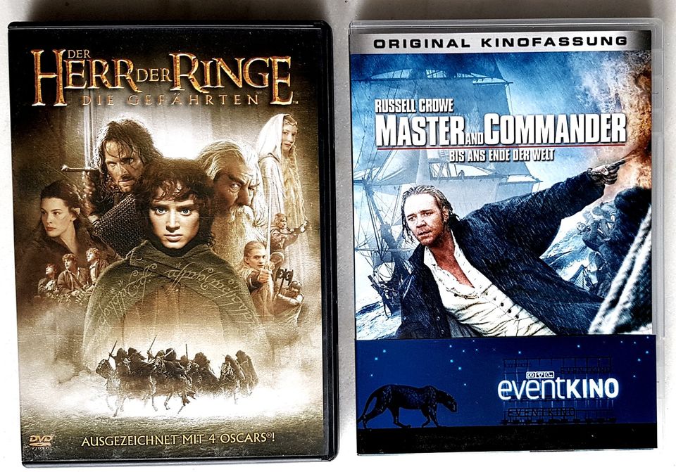 Herr der Ringe Die Gefährten+Master and Commander.3DVDs.UNBENUTZT in Remshalden