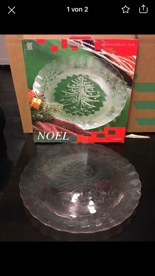 Weihnachtsteller aus Glas 32 cm in Arnsberg