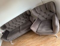 Sofa und Sessel Samtstoff grau Niedersachsen - Fredenbeck Vorschau