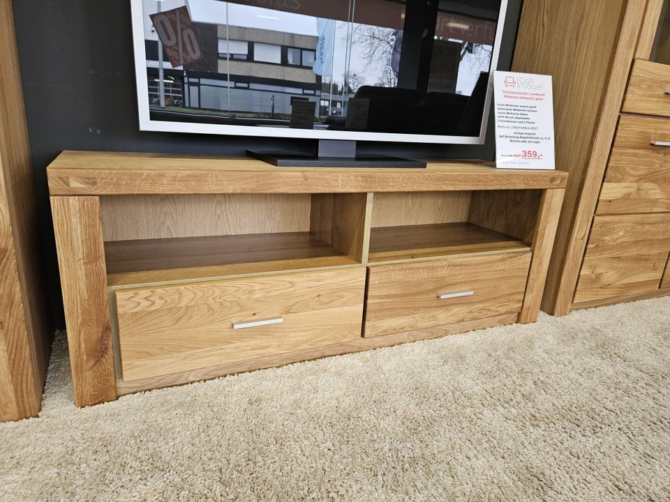 Neu TV Schrank Lowboard Front Wildeiche massiv geölt 138cm 2x SK in Emmerich am Rhein