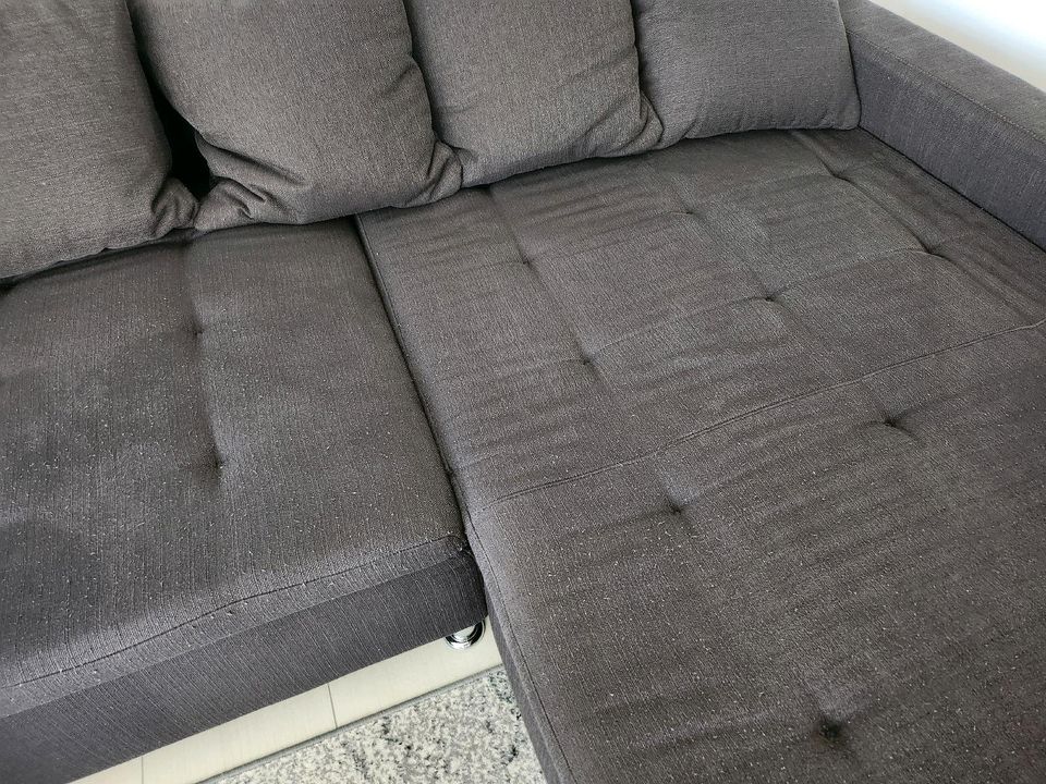 Ecksofa, Couch, Webstoff anthrazit in Ibbenbüren