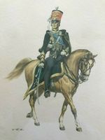 Bild Aquarell Wolfgang Tritt Soldaten Uniformen Reiter Pferd Nordrhein-Westfalen - Porta Westfalica Vorschau