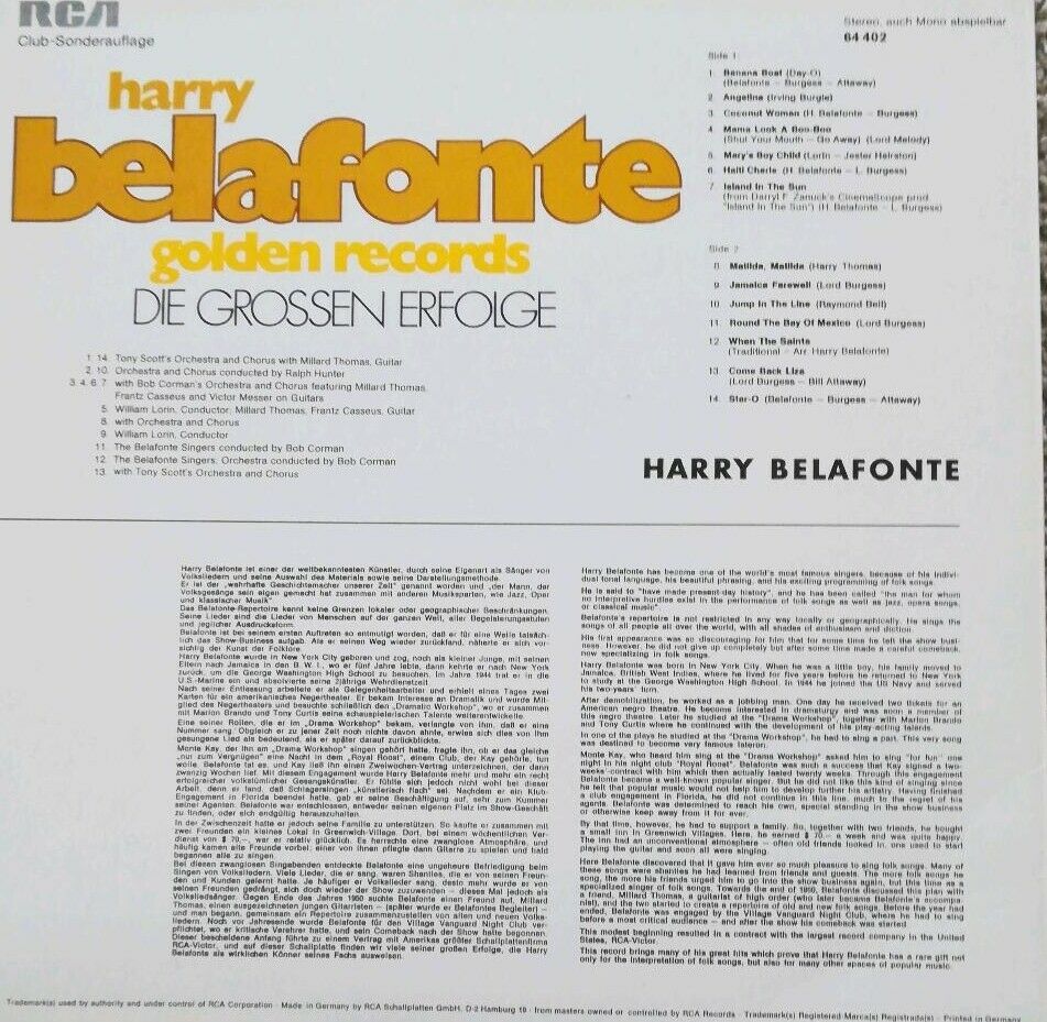 Harry Belafonte - golden records - Schallplatte in Bernried