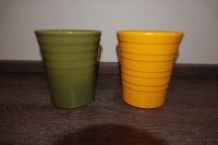 2 Stück Übertopf / Orchideentopf Keramik Retro - Look gelb grün Rheinland-Pfalz - Lahnstein Vorschau