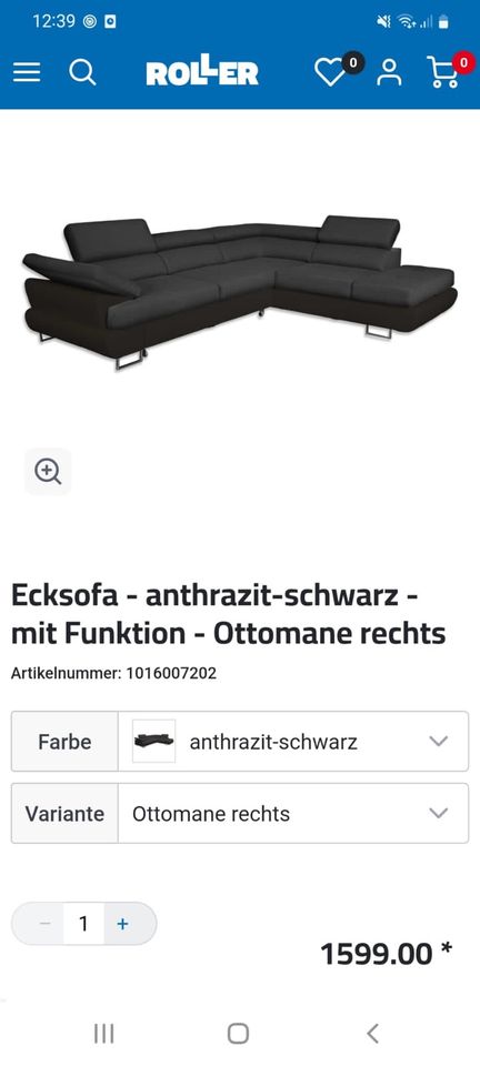 Couch Sitzecke Schlafcouch Schlaffunktion Sofa grau Lederoptik in Niederndodeleben