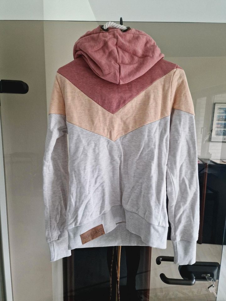 Naketano Pullover Hoodie mit Kapuze Grau Orange Rot Rosa S 36 in Neuss