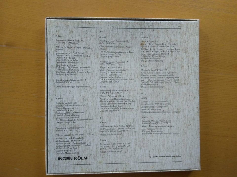 Johann Sebastian Bach Schallplatten RANDENBURGISCHE KONZERTE in Ichenhausen