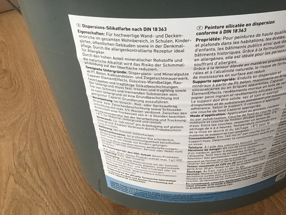 NEU CAPAROL SYLITOL BIO INNENFARBE ALLERGIKER GEEIGNET 12,5Liter in Wiesbaden