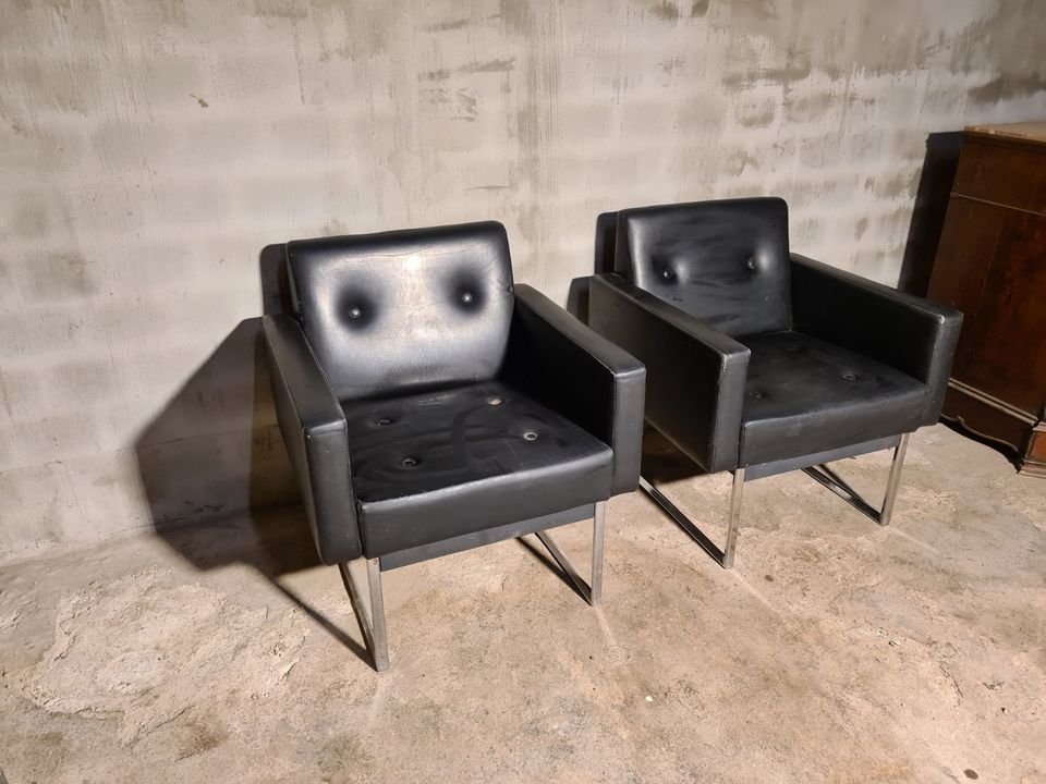 2 Vintage Bauhaus Le Corbusier Leder Sessel Lounge Chair Mid Cen in Dissen am Teutoburger Wald