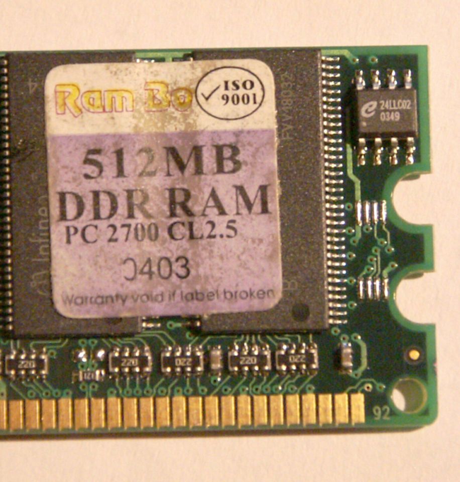 RamBo 512MB DDR Ram, 184 pin, PC2700 in Iserlohn