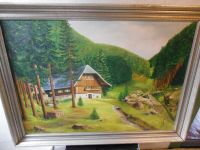 Ölgemälde Ölbild Landschaft Landschaftsbild Deko vintage Almhütte Dresden - Bühlau/Weißer Hirsch Vorschau