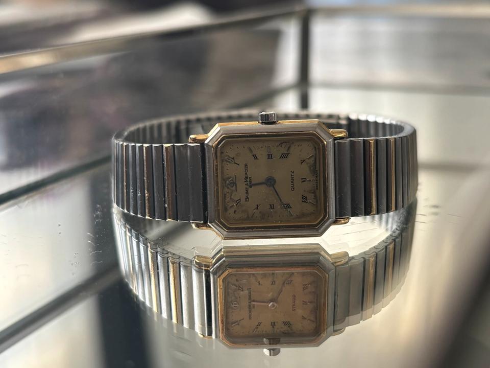 Baume & Mercier Damenuhr – Edelstahl & 18K Gold, Quartz | Vintage in Berlin