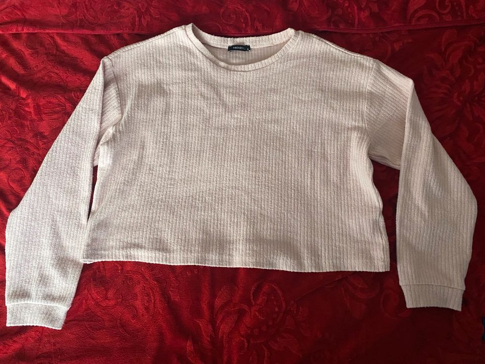 Zart rosa Crop - top Langarmshirt gr. XL / ungetragen in Böhmenkirch