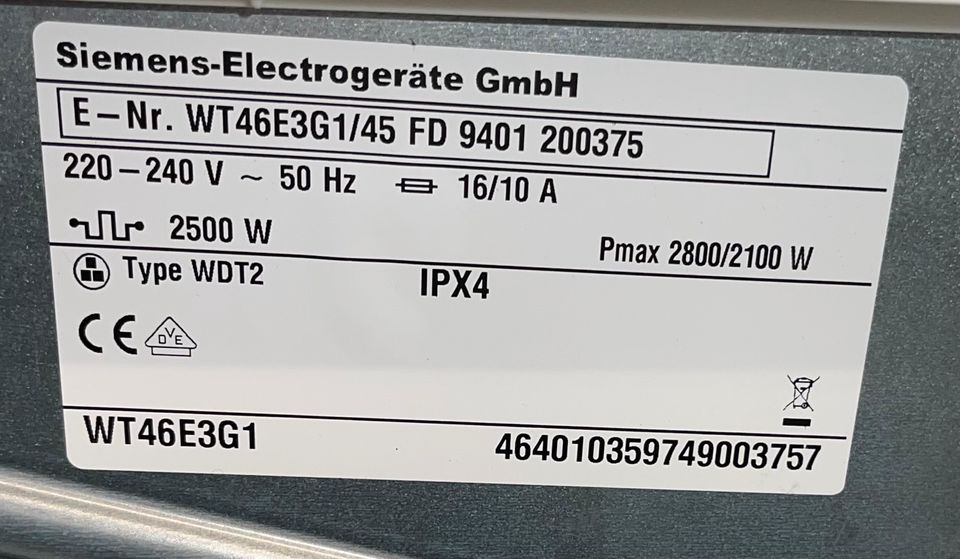 Siemens IQ500 Kondenstrockner 7KG Fassungsvermögen Top Zustand in Mönchengladbach