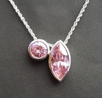 Restposten Zirkonia Anhänger pink 925 Silber rhod. & Kette Bayern - Schweitenkirchen Vorschau