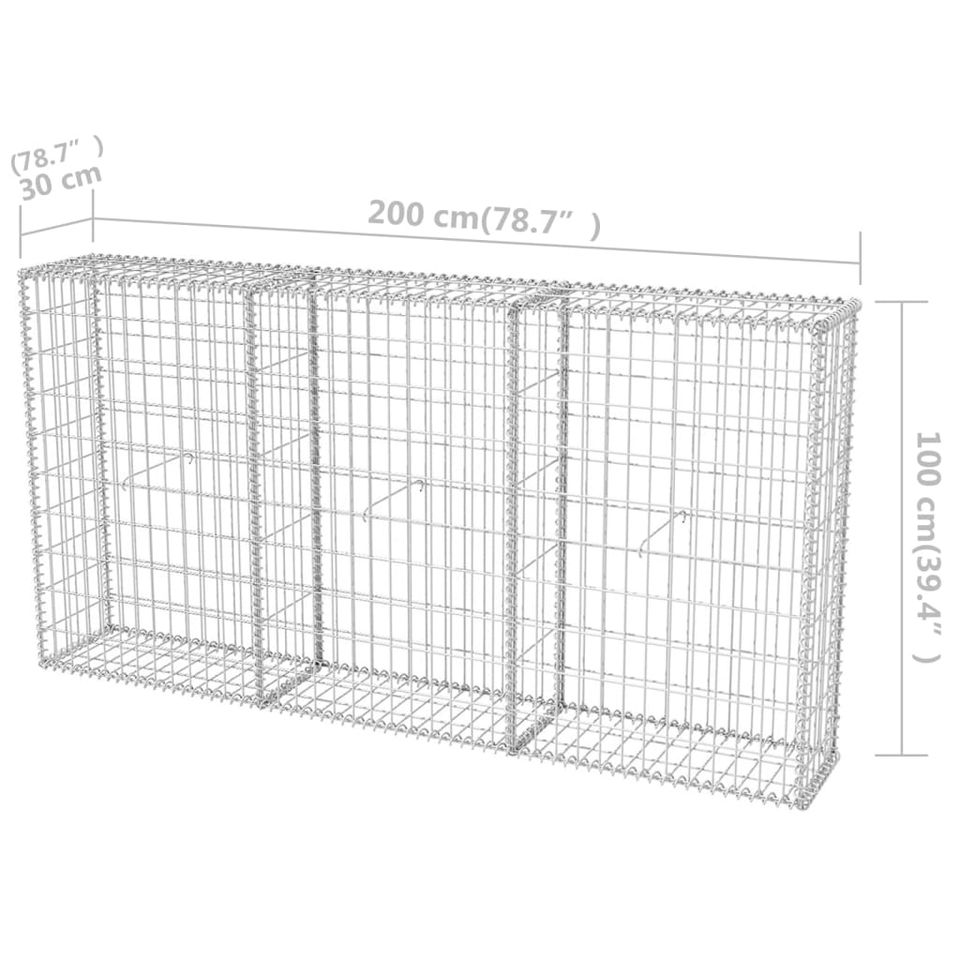 Gabionenkorb Gabionen Zaun Steinkorb Stahl 200×30×100 cm in Bad Kissingen