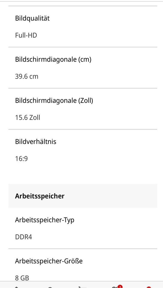 HP NOTEBOOK 15,6 Zoll in Reinheim