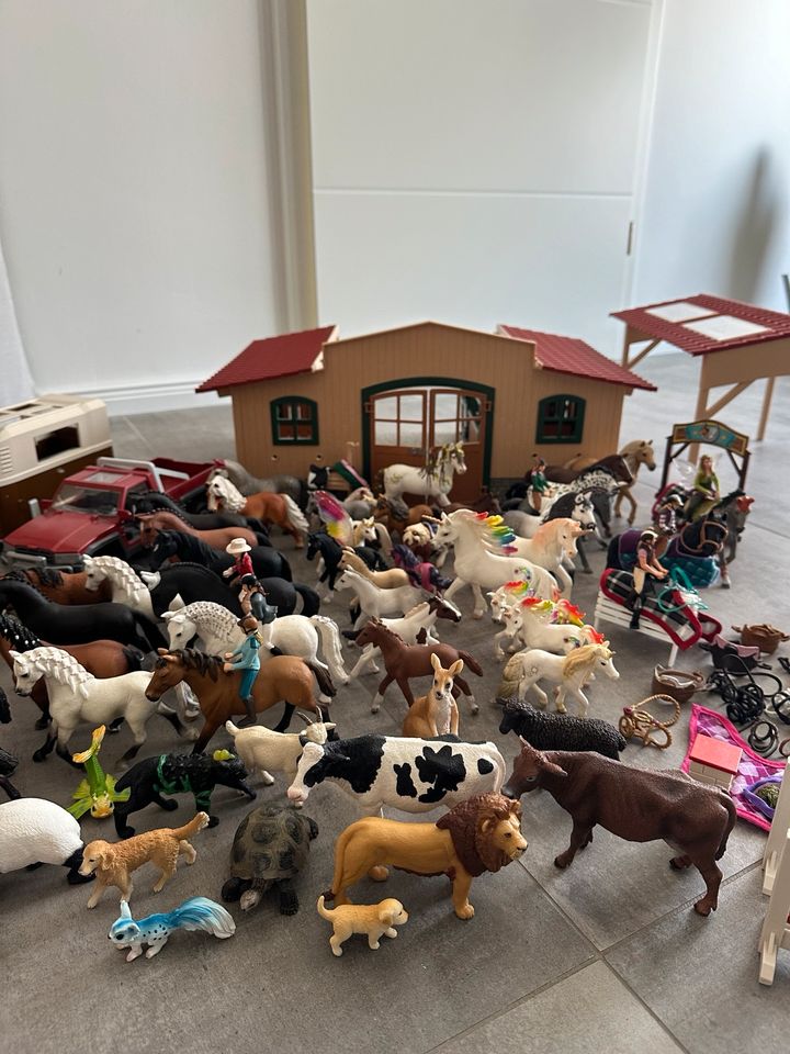 Schleich Reiterhof + viel Zubehör in Herten