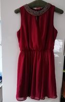 Zara Kleid Bordeaux Rot, M Tüll Cocktailkleid Perlen Ärmellos Düsseldorf - Gerresheim Vorschau