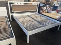 Bett 180x200cm weiß Metall Holzoptik Bielefeld - Bielefeld (Innenstadt) Vorschau